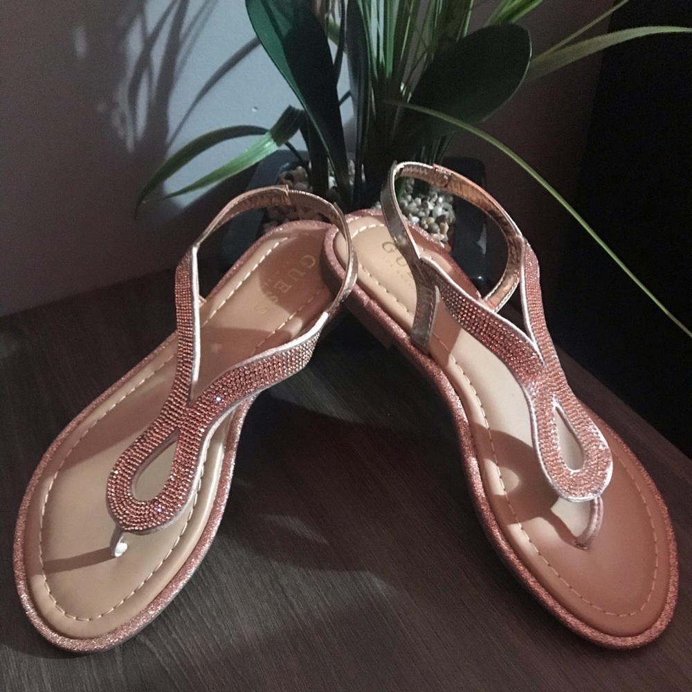 Guess rhinestone thong sandals
